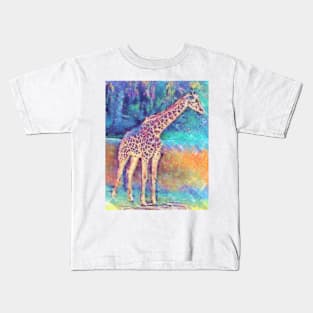 Giraffe In Pastel Kids T-Shirt